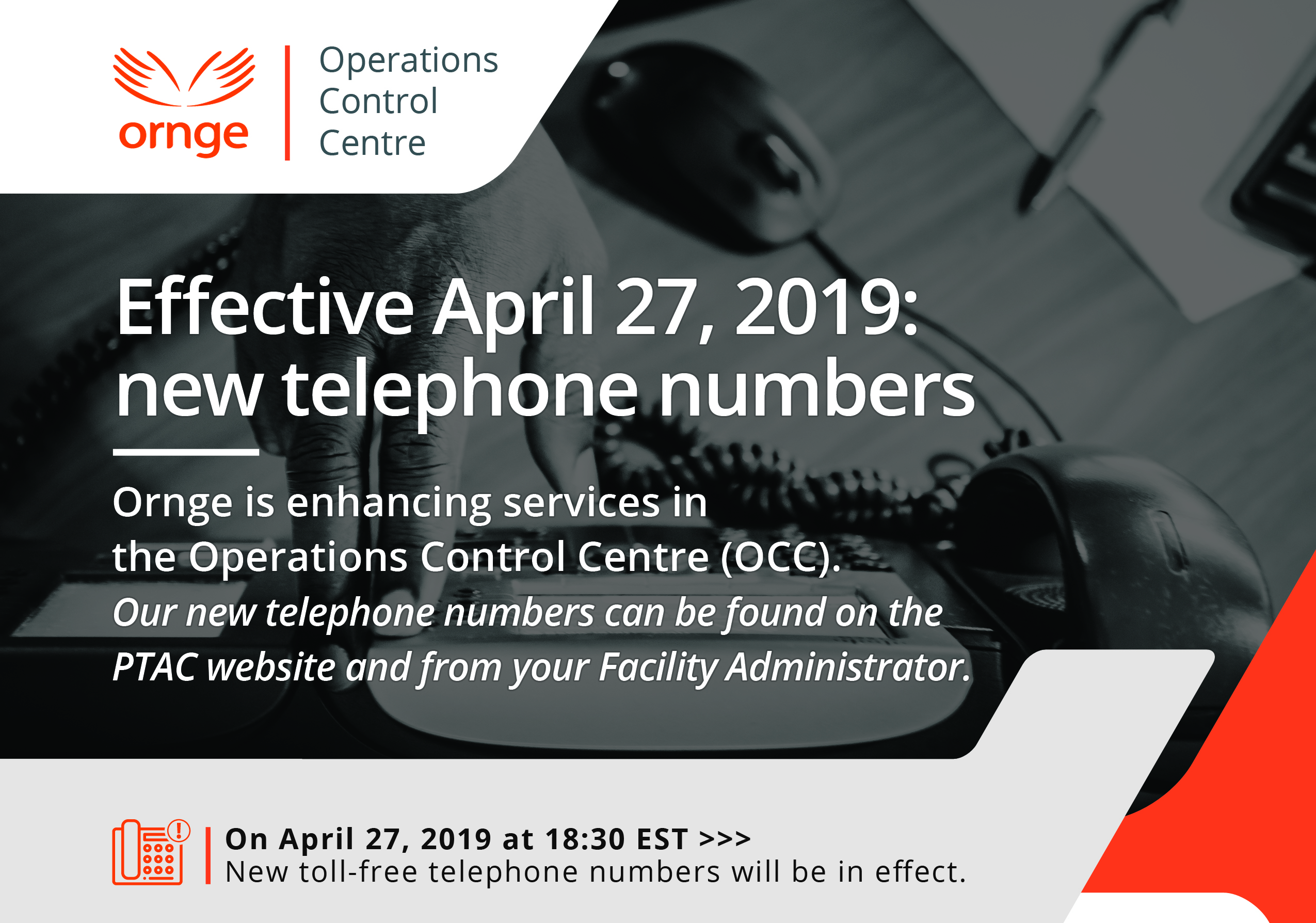 Ornge VIDEO New OCC Telephone Numbers